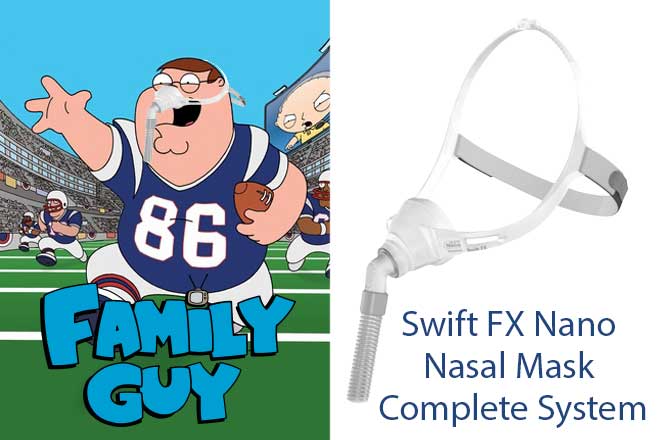 peter-griffin-family-guy-Swift-FX-Nano-Nasal-Mask-CPAP